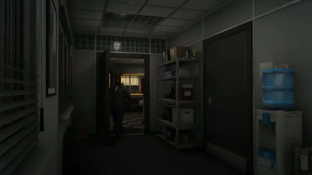 Back hallway with storage shelving inside the Los Santos Impound MLO