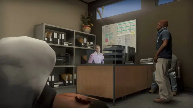 Manager office with desk and monitors inside the Burgershot FiveM interior