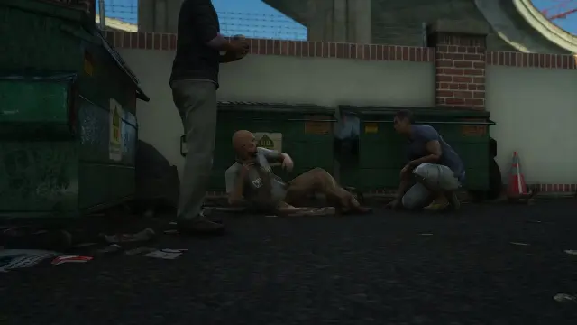 Roleplay scene behind the walls of the FiveM impound lot MLO